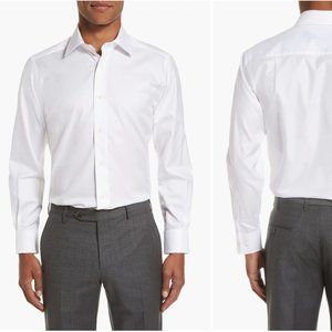 David Donahue Trim Fit White Dress Shirt 16 -34/35